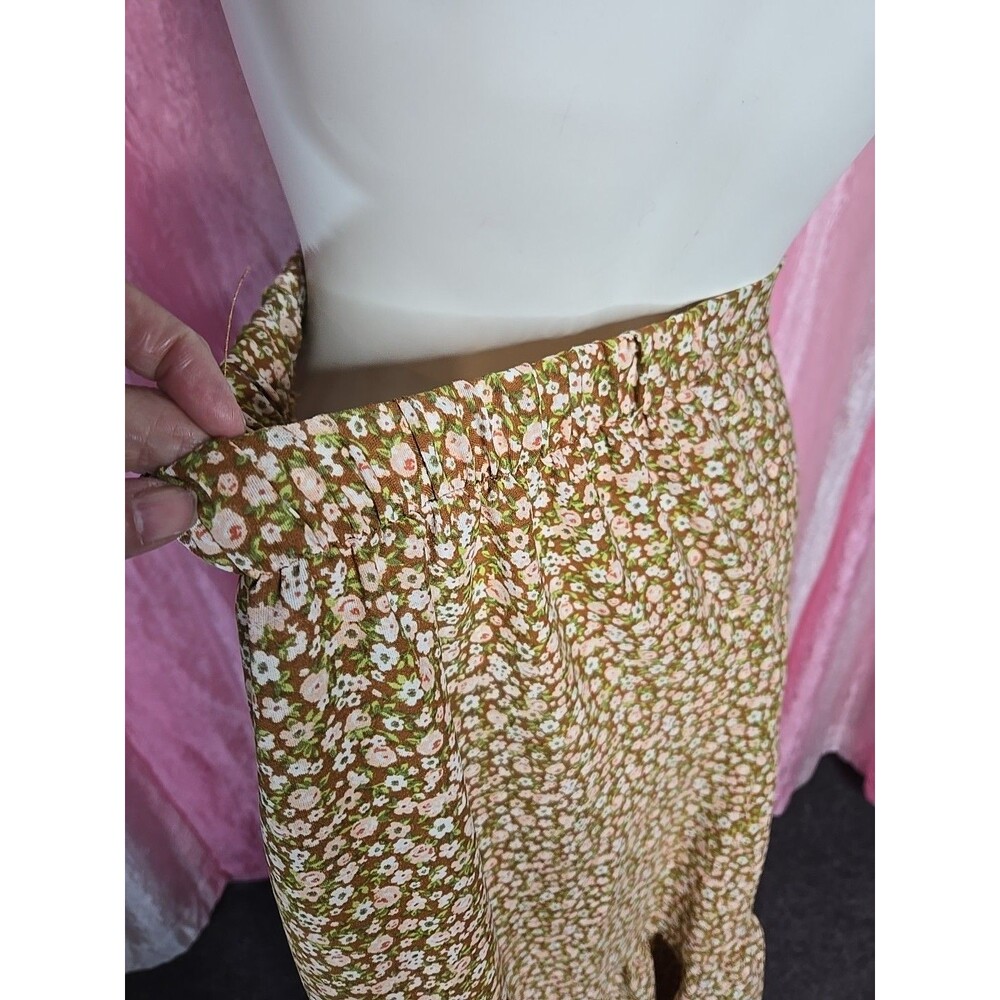 Altar'd State Brown Floral High Low Ruffle Maxi Boho Skirt Size Large - Picture 11 of 15